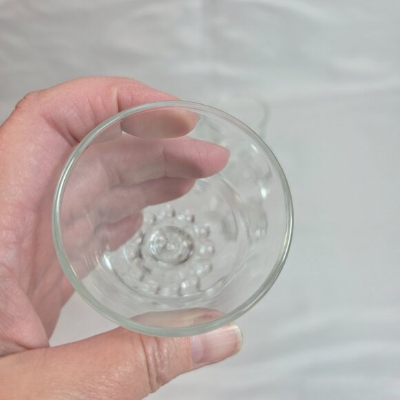 FOUR Anchor Hocking Berwick Boopie Clear Juice/Wine Glasses Ball Design on Base - Picture 14 of 14